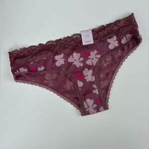 Auden Floral Lace Trim Panty - Purple NWT